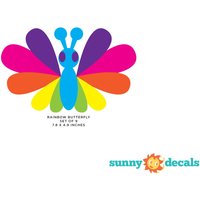 Regenbogen Schmetterling Stoff Wand Aufkleber, Set Von Neun Schmetterlinge, 2 Farboptionen - Pastell Und Hell Repositionierbar Wiederverwendbar von SunnyDecals