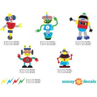 Roboter Stoff Wandtattoos - Set Von 5 Roboter Stoff Wandtattoos - Set Von 5 von SunnyDecals