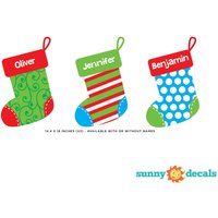 Weihnachtsstrümpfe Mit Benutzerdefinierten Namen Stoff Wandaufkleber, Set Von Drei Strümpfe Option, Um Benutzerdefinierte Hinzufügen von SunnyDecals