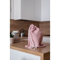 Wiederverwendbarer Brotbeutel Aus Leinen. Zero Waste Aufbewahrungstasche Für Lebensmittel. Blush Rosa Kordelzugbeutel. Nachhaltige von SunnyKitchenBoutique