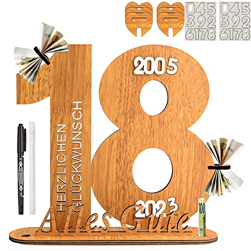 Holzschild Gästebuch 18. Geburtstag, Holzgeschenk Mit Signiertem Stift Und Variablen Zahlen, Holzschild Gästebuch Geburtstag Holz, Schild Gästebuch, Originelle Geldgeschenke, Geschenke Für Männer Frau von SunnyLisa