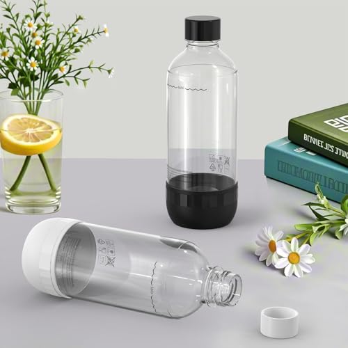 SunnyOcean Soda-Flaschen 1 Liter – 2er Set BPA-frei, PET, wiederverwendbar – 1x Schwarz & 1x Weiß Sprudelwasserflaschen kompatibel mit Sodamaschine & Wassersprudler SunnyOcean Soda-Flaschen 1 Liter – 2er Set BPA-frei, PET, wiederverwendbar – 1x Schwarz & 1x Weiß Sprudelwasserflaschen kompatibel mit Sodamaschine & Wassersprudler von SunnyOcean