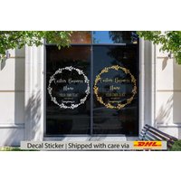 Blattkranz Aufkleber Für Schaufenster Und Wanddekoration, Outdoor Vitrine Vinyl Business Promotion von SunnyPimmyCo