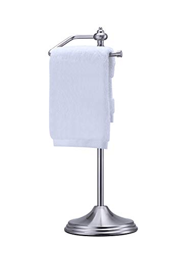 SunnyPoint Schwerer, klassischer dekorativer Handtuchhalter aus Metall für Badezimmer, Küche, Waschtisch und Arbeitsplatten; Hängeleiste ist 36,1 cm hoch (Fleck-Nickel, 39,6 x 14,2 x 14,2 cm) von SunnyPoint