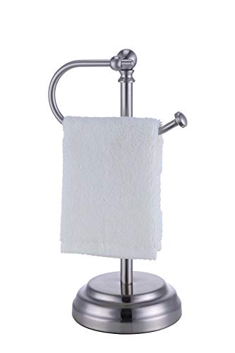 SunnyPoint Schwerer, klassischer dekorativer Handtuchhalter aus Metall für Badezimmer, Küche, Waschtisch und Arbeitsplatten (gebürstetes Chrom, 34,3 x 14 x 14 cm) von SunnyPoint