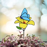 Glasmalerei Schmetterling Suncatcher Für Blumentöpfe Dekor. Handgemachte Ihren Garten Geburtstags-Geschenke von SunnySandGlass