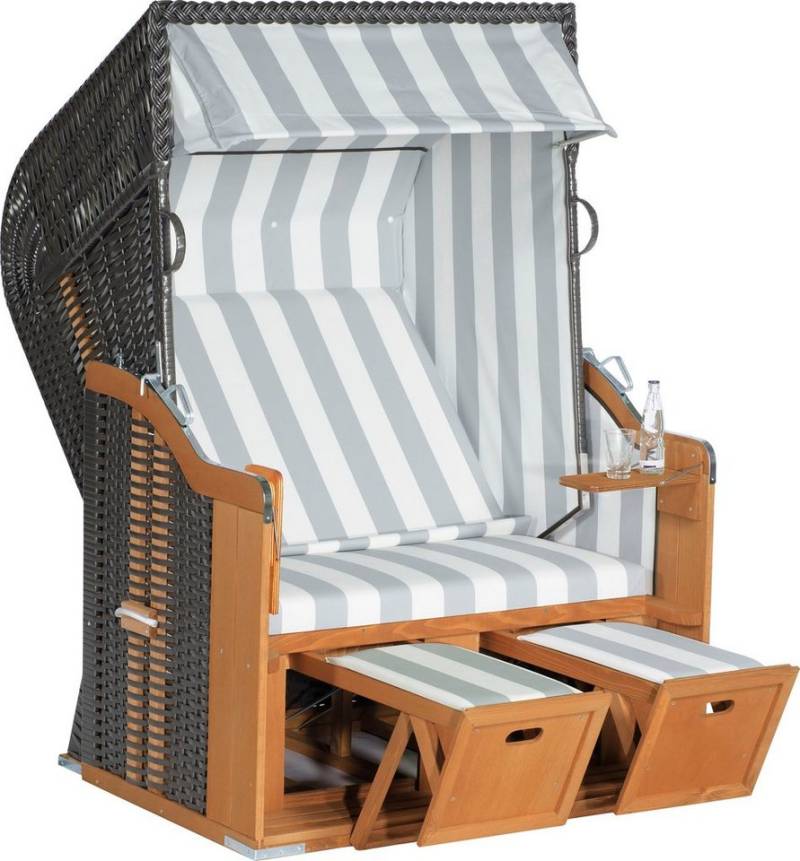 SunnySmart Strandkorb Rustikal 250 Basic, BxTxH: 125x90x160 cm, Halblieger, PVC-Stoff, Metallteile wetterfest verzinkt von Sunnysmart