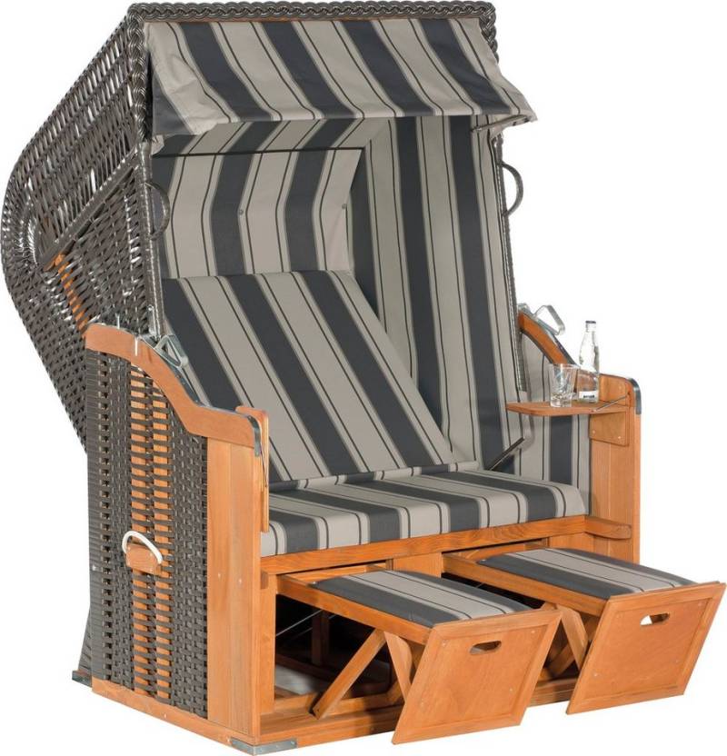 SunnySmart Strandkorb Rustikal 250 Basic, BxTxH: 125x90x160 cm, Halblieger, PVC-Stoff, Metallteile wetterfest verzinkt von Sunnysmart