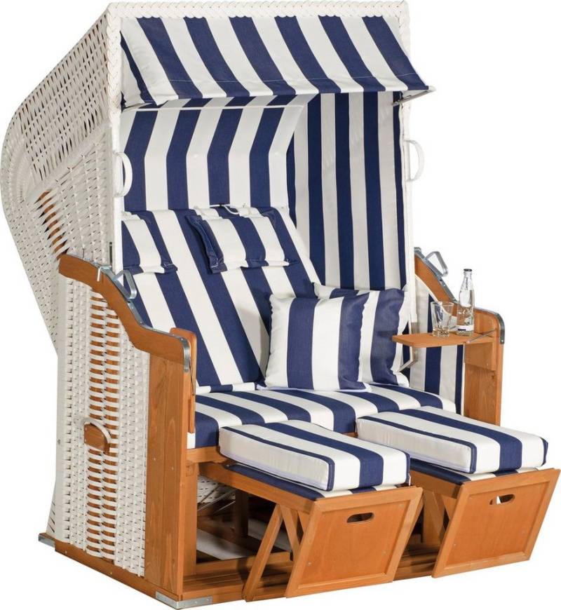 SunnySmart Strandkorb Rustikal 250 Plus, TOPSELLER!, BxTxH: 125x90x160 cm, Halblieger, Ostsee-Modell, (OTTOs Choice), 2-Sitzer, komplett montiert, Oberkorb in einem Stück geflochten von SunnySmart