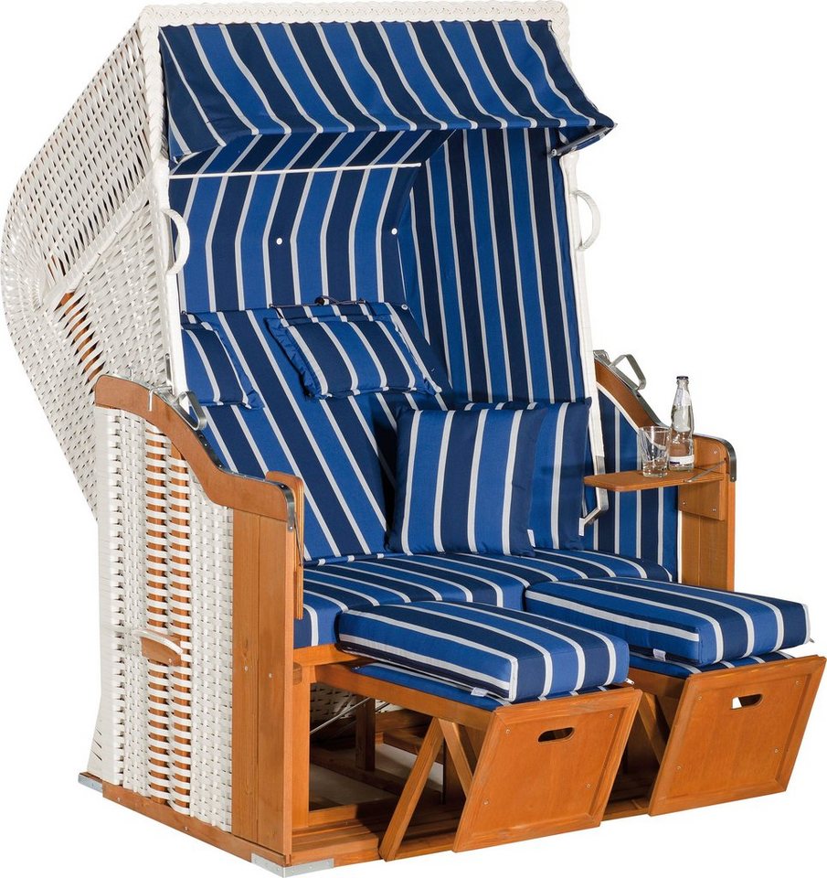 SunnySmart Strandkorb Rustikal 250 Plus, TOPSELLER!, BxTxH: 125x90x160 cm, Halblieger, Ostsee-Modell, (OTTOs Choice), 2-Sitzer, komplett montiert, Oberkorb in einem Stück geflochten von SunnySmart