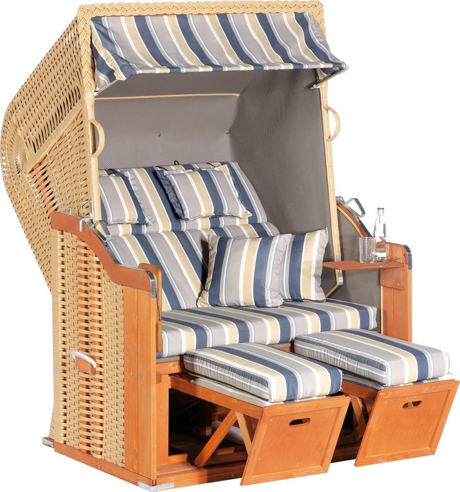 SunnySmart Strandkorb Rustikal 255 Plus, BxTxH: 125x90x160 cm, Halblieger, Ostsee-Modell von SunnySmart