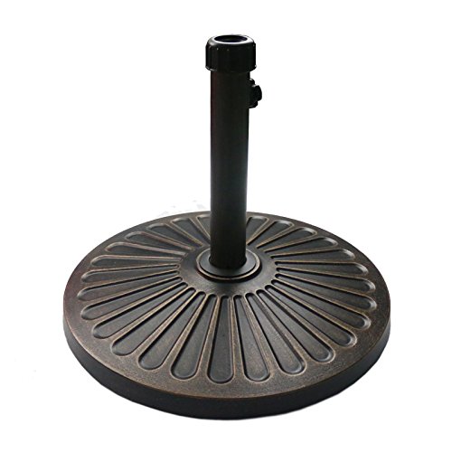 Sunnyglade 45,7 cm 13,7 kg großer, robuster, runder Schirmständer für Terrasse, Outdoor, bronzefarben von Sunnyglade