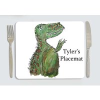 Dinosaurier-Tischset, Personalisiertes Kinder-Tischset, Trex, Trex-Tischset, T-Rex, Geschenk Dinosaurier-Tischset, Personalisiertes Kinder-Tischset, Trex, Trex-Tischset, T-Rex, Geschenk von SunnyjollyDesignsArt
