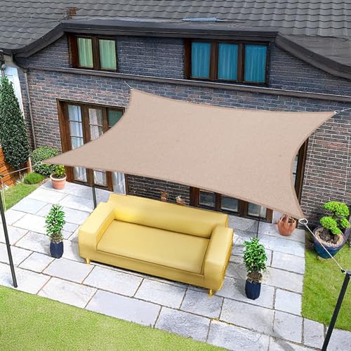 Sunnylaxx 2.5x3m Sonnensegel Rechteckig, Wasserdicht Sonnenschutz Sunsegel Color Taupe, 95% UV-Schutz,für Außenbereich,Garten von Sunnylaxx