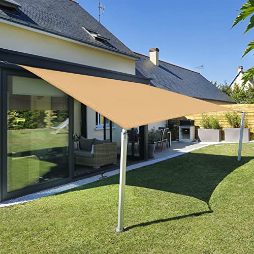 Sunnylaxx 2x4m Sonnensegel Rechteckig, Wasserdicht Sonnenschutz Sunsegel Color Sand, 95% UV-Schutz,für Außenbereich,Garten von Sunnylaxx