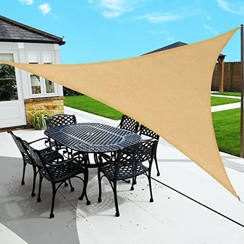 Sunnylaxx 3x3x3m Sonnensegel Dreieckig, Sunsegel Color Sand, 95% UV-Schutz,für Außenbereich,Garten von Sunnylaxx