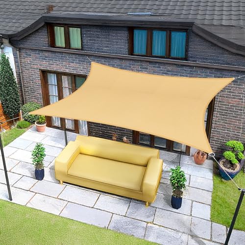 Sunnylaxx 4x5m Sonnensegel Rechteckig, Wasserdicht Sonnenschutz Sunsegel Color Sand, 95% UV-Schutz,für Außenbereich,Garten von Sunnylaxx