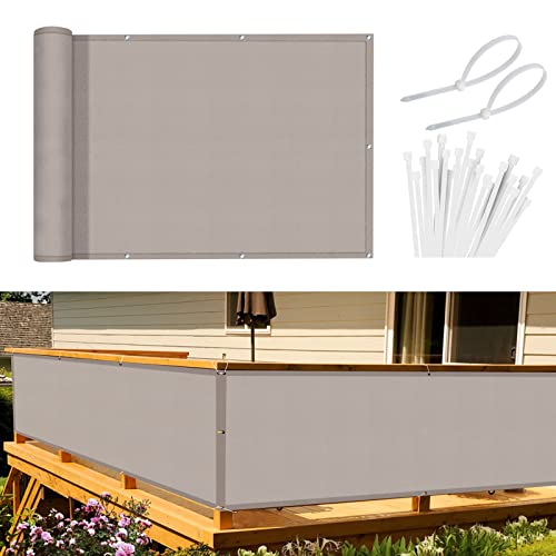 Sunnylaxx Balkon Sichtschutz 105x300 cm Balkonumspannung,Balkonabdeckung PES, Wind- und UV-Schutz,Benutzerdefinierte Taupe von Sunnylaxx