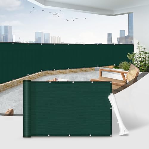 Sunnylaxx Balkon Sichtschutz 90x600cm Balkonumspannung,Balkonabdeckung,Balkonverkleidung 100% wasserdichtes,Wind-und UV-Schutz Grün von Sunnylaxx