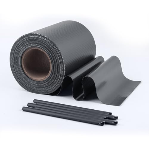 Sunnylaxx PVC Sichtschutzstreifen für Doppelstabmattenzaun - 450g/m²- 35 m x 19 cm - Zaunsichtschutz, Gartenzaun, Sichtschutz, Zaunfolie - inkl. 20 Clips-Anthrazit von Sunnylaxx