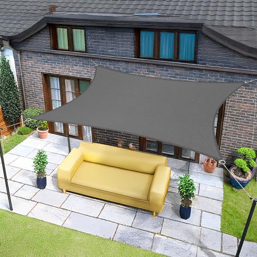 Sunnylaxx 4x5m Sonnensegel Rechteckig, Wasserdicht Sonnenschutz Sunsegel Color Anthrazit, 95% UV-Schutz,für Außenbereich,Garten von Sunnylaxx