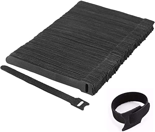 Sunnysam 100 Stück Kabel Klettband, Kabelbinder Schwarz,Kabelbinder Wiederverschließbar mit Hochwertigem Nylonmaterial (150 x 12 mm) von Sunnysam
