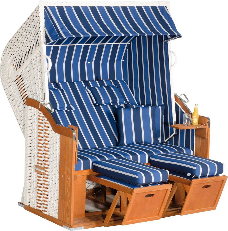 SunnySmart Strandkorb Rustikal 250 Plus XL, TOPSELLER!, BxTxH: 145x90x160 cm, Halblieger, (OTTOs Choice), 2 XL-Sitzer, komplett montiert, Oberkorb in einem Stück geflochten von Sunnysmart