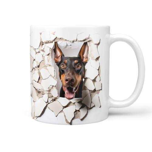 Hunde-Tasse: Dobermann, Liebe zum Haustier | Kaffee-Tasse | Geschenk für Hundeliebhaber Hundebesitzer | Haustierliebe | Geschenkidee | Keramik 330ml | Geschenktasse von Sunnywall
