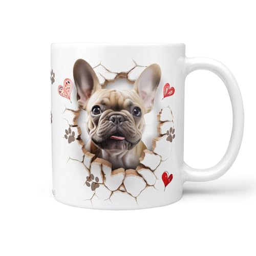 Hunde-Tasse: Französische Bulldogge hell | Frenchie | Liebe zum Haustier | Kaffee-Tasse | Geschenk für Hundeliebhaber Hundebesitzer | Geschenkidee | Keramik 330ml | French Buldog) von Sunnywall