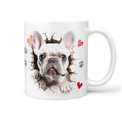 Hunde-Tasse: Französische Bulldogge weiss | Frenchie | Liebe zum Haustier | Kaffee-Tasse | Geschenk für Hundeliebhaber Hundebesitzer | Haustierliebe | Keramik 330ml | French Bulldog von Sunnywall