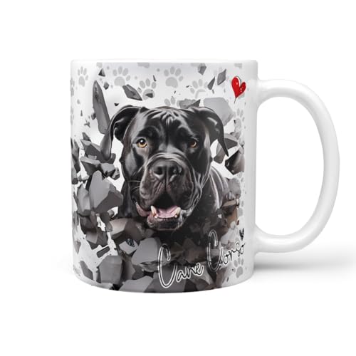 Hunde-Tasse: Liebe zum Haustier | Kaffee-Tasse | Geschenk für Hundeliebhaber Hundebesitzer | Haustierliebe | Geschenkidee | Keramik 330ml (Cane Corso italienische Dogge) von Sunnywall