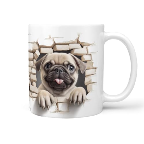 Hunde-Tasse: Mops for Life, Liebe zum Haustier | Kaffee-Tasse | Geschenk für Hundeliebhaber Hundebesitzer | Haustierliebe | Geschenkidee | Keramik 330ml | Geschenktasse von Sunnywall