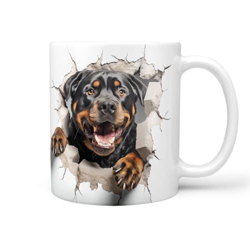 Hunde-Tasse: Rottweiler Rotti, Liebe zum Haustier | Kaffee-Tasse | Geschenk für Hundeliebhaber Hundebesitzer | Haustierliebe | Geschenkidee | Keramik 330ml | Geschenktasse von Sunnywall