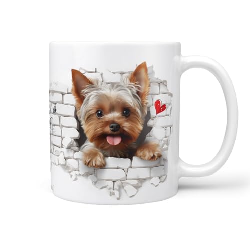Hunde-Tasse: Yorkshire Terrier Mauer, Liebe zum Haustier | Kaffee-Tasse | Geschenk für Hundeliebhaber Hundebesitzer | Haustierliebe | Geschenkidee | Keramik 330ml | Geschenktasse von Sunnywall