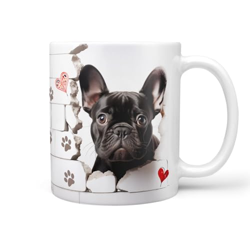 Hunde-Tasse: französische Bulldogge schwarz | Haustier | Kaffee-Tasse | Geschenk für Hundeliebhaber Hundebesitzer | Haustierliebe | Geschenkidee | Keramik 330ml | French Bulldog Geschenktasse von Sunnywall