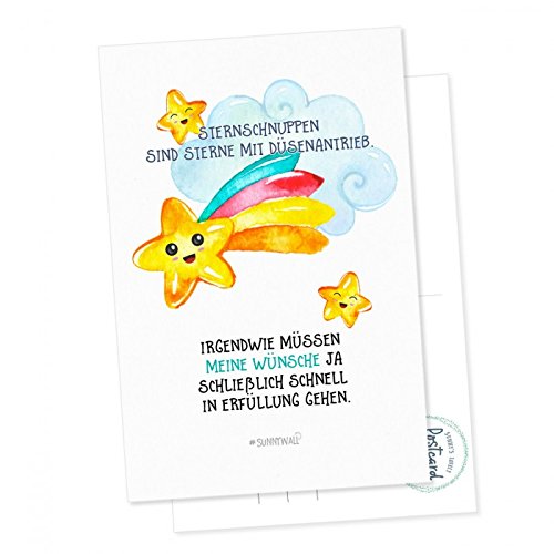 Postkarte Sternschnuppe - Sternschnuppen sind wie Sterne mit Düsenantrieb Postkarte Sternschnuppe - Sternschnuppen sind wie Sterne mit Düsenantrieb von Sunnywall