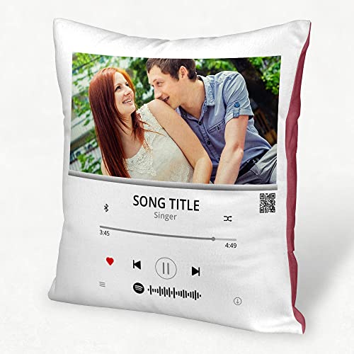 Sunnywall® personalisiertes Kissen Lieblings Song Music Cover selbst gestalten mit eigenem Foto – Fotokissen personalisiert 40x40cm von Sunnywall