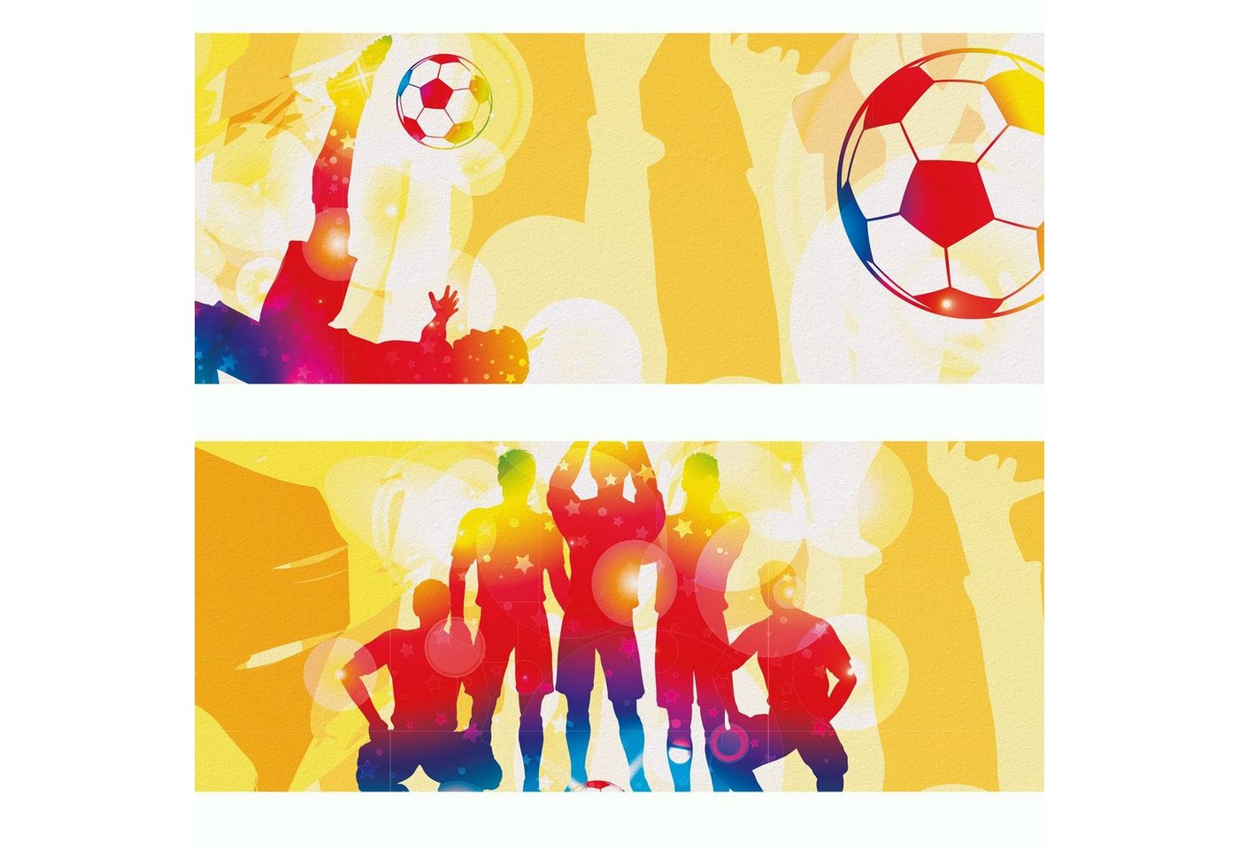 Sunnywall Bordüre Fussball (Bordüre - 400 cm), Fussball, Fußball, Soccer, Football, Spieler, Sport, (1 St), hochwertige 200 g/m² Vliestapete von Sunnywall