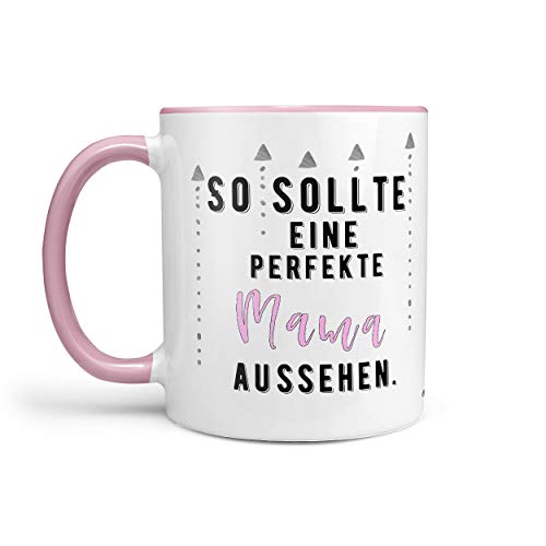 Sunnywall Fun Tasse mit So sollte eine perfekte Mama Aussehen Geburtstag Geschenktasse Kaffeetasse gratis Geschenkkarte (perfekte Mutti) von Sunnywall