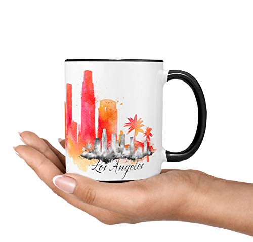 Sunnywall Los Angeles Stadt Städte-tasse Skyline Tasse mug cup Kaffeetasse gratis Geschenkkarte (Los Angeles Tasse) von Sunnywall