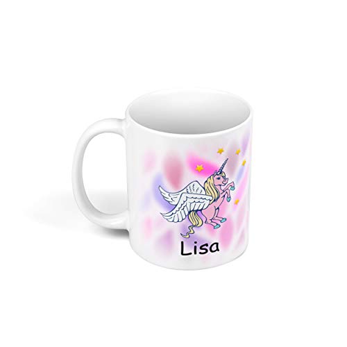 Sunnywall Personalisierte Kinder-Tasse aus Kunststoff mit Namen – Riesige Auswahl an Motiven – bruchsicher (Einhorn 24) von Sunnywall