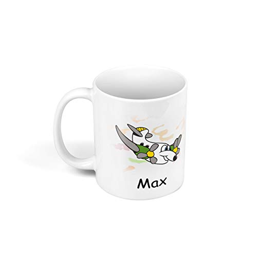 Sunnywall Personalisierte Kinder-Tasse aus Kunststoff mit Namen – Riesige Auswahl an Motiven – bruchsicher (Flugzeug Air 29) von Sunnywall