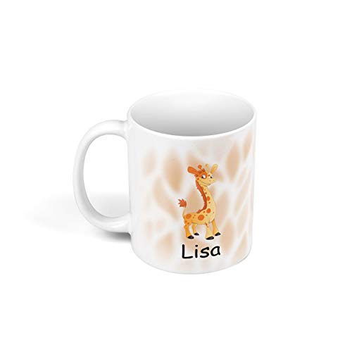 Sunnywall Personalisierte Kinder-Tasse aus Kunststoff mit Namen – Riesige Auswahl an Motiven – bruchsicher (Giraffe 17) von Sunnywall