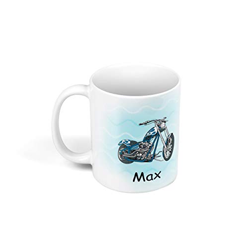 Sunnywall Personalisierte Kinder-Tasse aus Kunststoff mit Namen – Riesige Auswahl an Motiven – bruchsicher (Motorrad 42) von Sunnywall