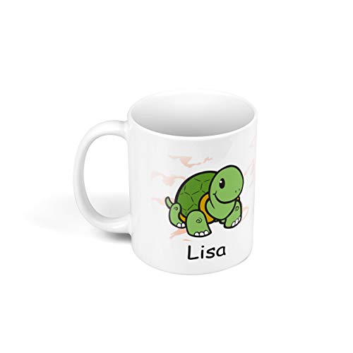 Sunnywall Personalisierte Kinder-Tasse aus Kunststoff mit Namen – Riesige Auswahl an Motiven – bruchsicher (Schildkröte Turtle 56) von Sunnywall