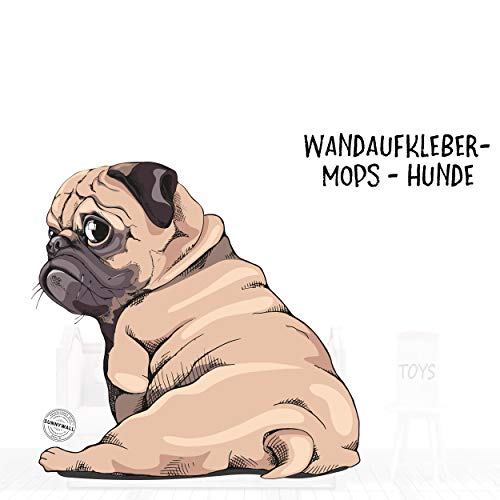 Sunnywall Wandtattoo Aufkleber Mops Hund mach Sitz von Sunnywall