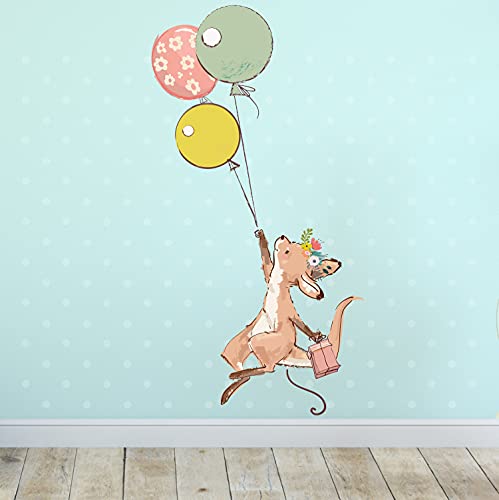 Sunnywall Wandtattoo Aufkleber Wandsticker - Känguru mit Luftballon Größe Größe 2 von Sunnywall
