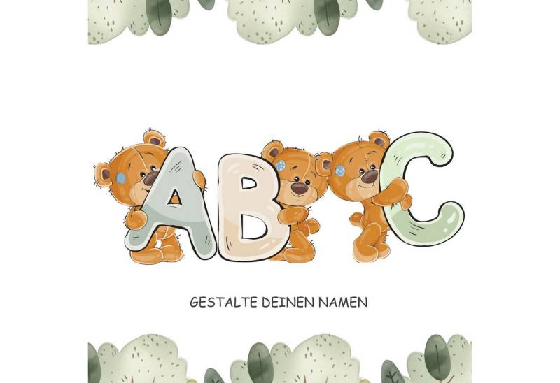 Sunnywall Wandtattoo Buchstaben ABC Bärchen Aufkleber für Wand & Tür (Buchstaben einzeln oder kombinierbar), selbstklebend, konturgeschnitten von Sunnywall