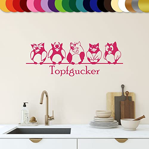 Sunnywall Wandtattoo Topfgucker Eulen Vögel Kochen Küche Essen Wandsticker Fuchsia Gr1 von Sunnywall