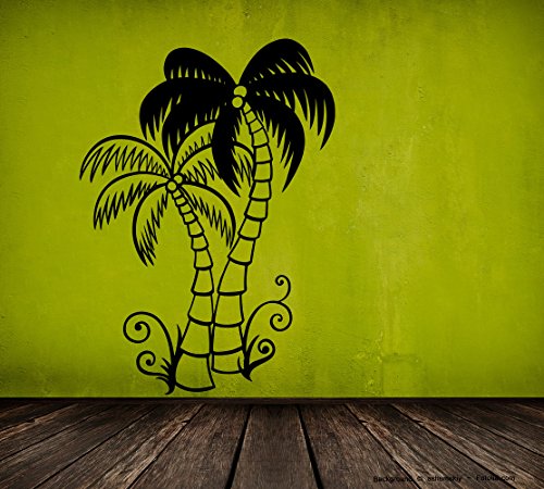 Sunnywall Wandtattoo Wandaufkleber Palme Palm Karibik Schwarz Gr2 von Sunnywall